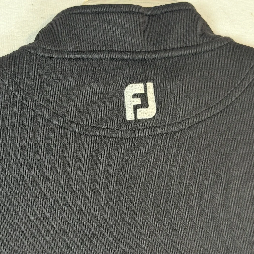 Footjoy 1/4‎ Zip Pullover Black Vest LG Ribbed Knit Maketewah Country Club Ohio